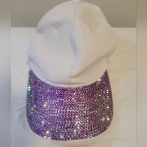 Purple Rhinestone Baseball Hat